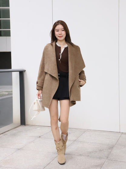 Doubled Wool Mid Length Jacket