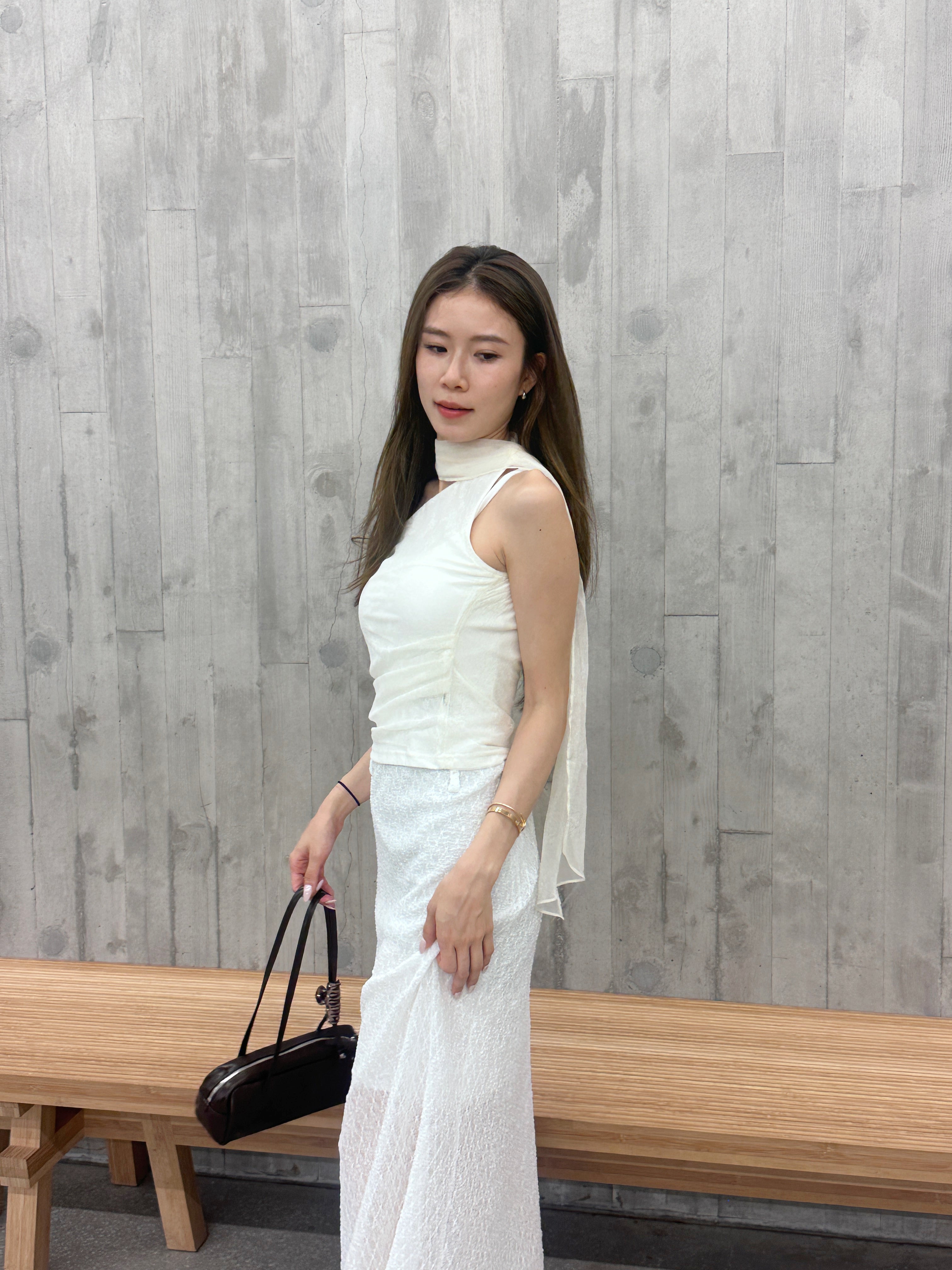 Lace Cross Neck Tank Top