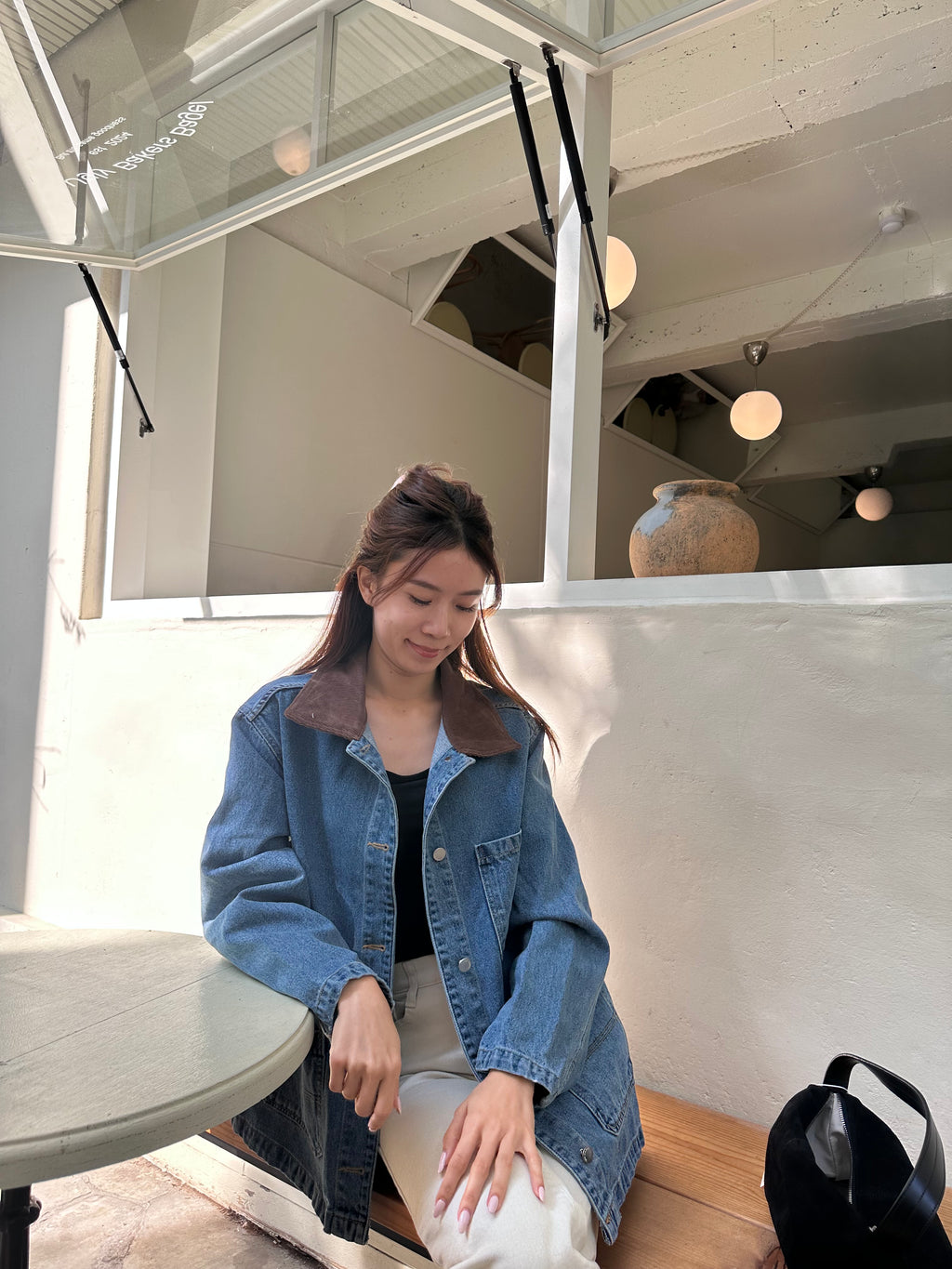 Mix Collar Denim Jacket