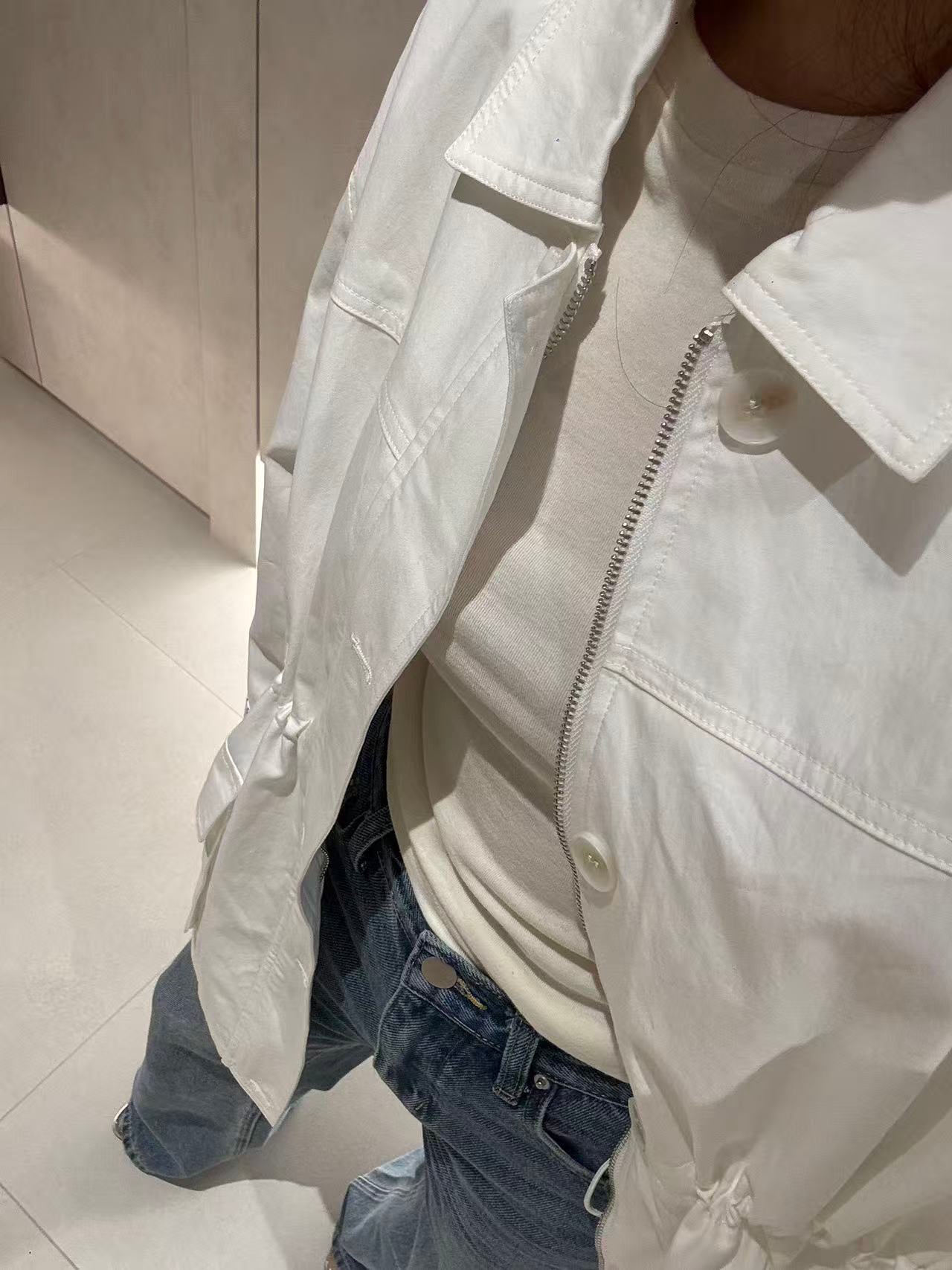 Mix Shirt Layered Trench Coat