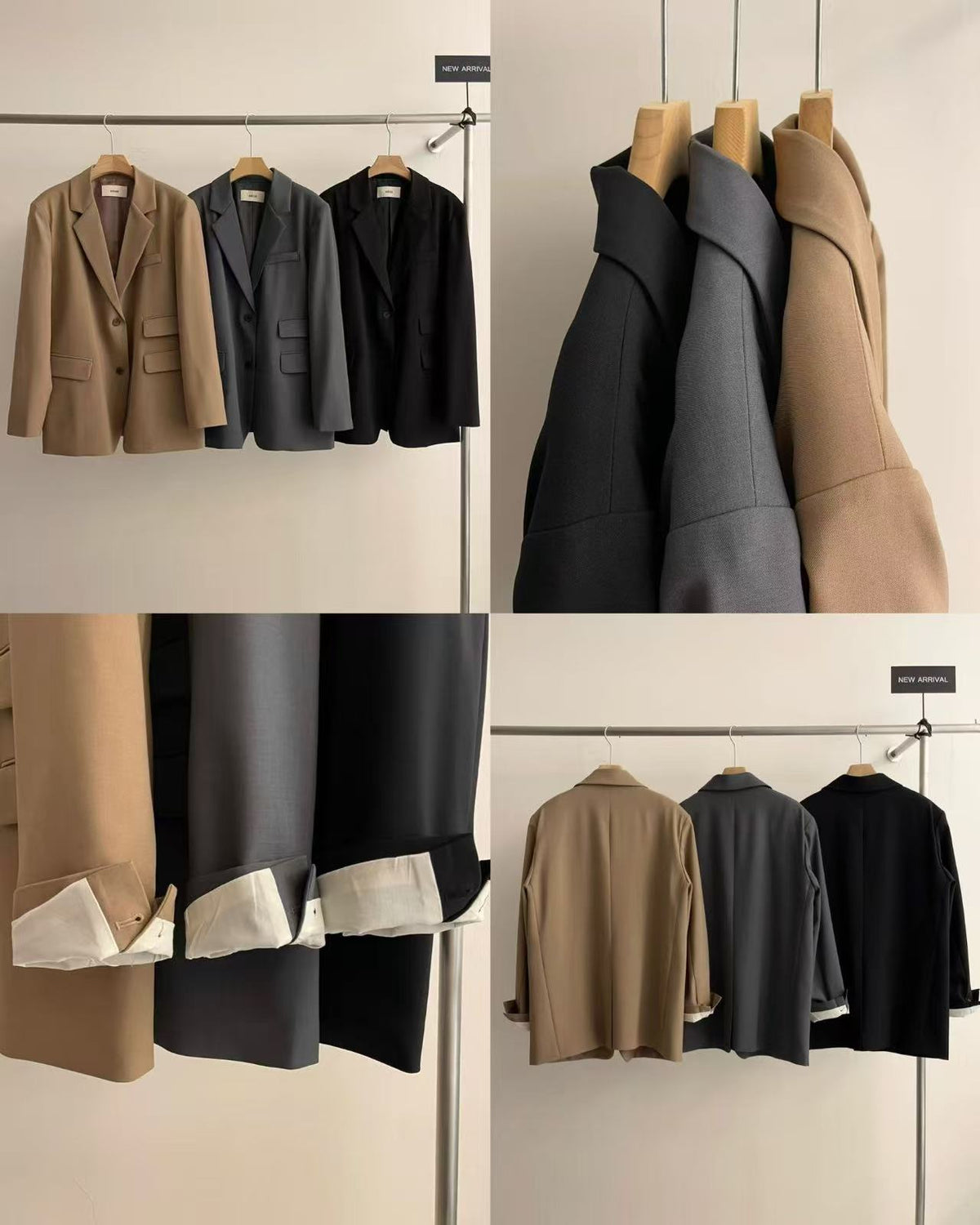 Cuffed Sleeve Suit Jacket