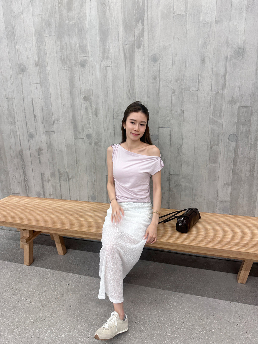 Button on Shoulder T Top