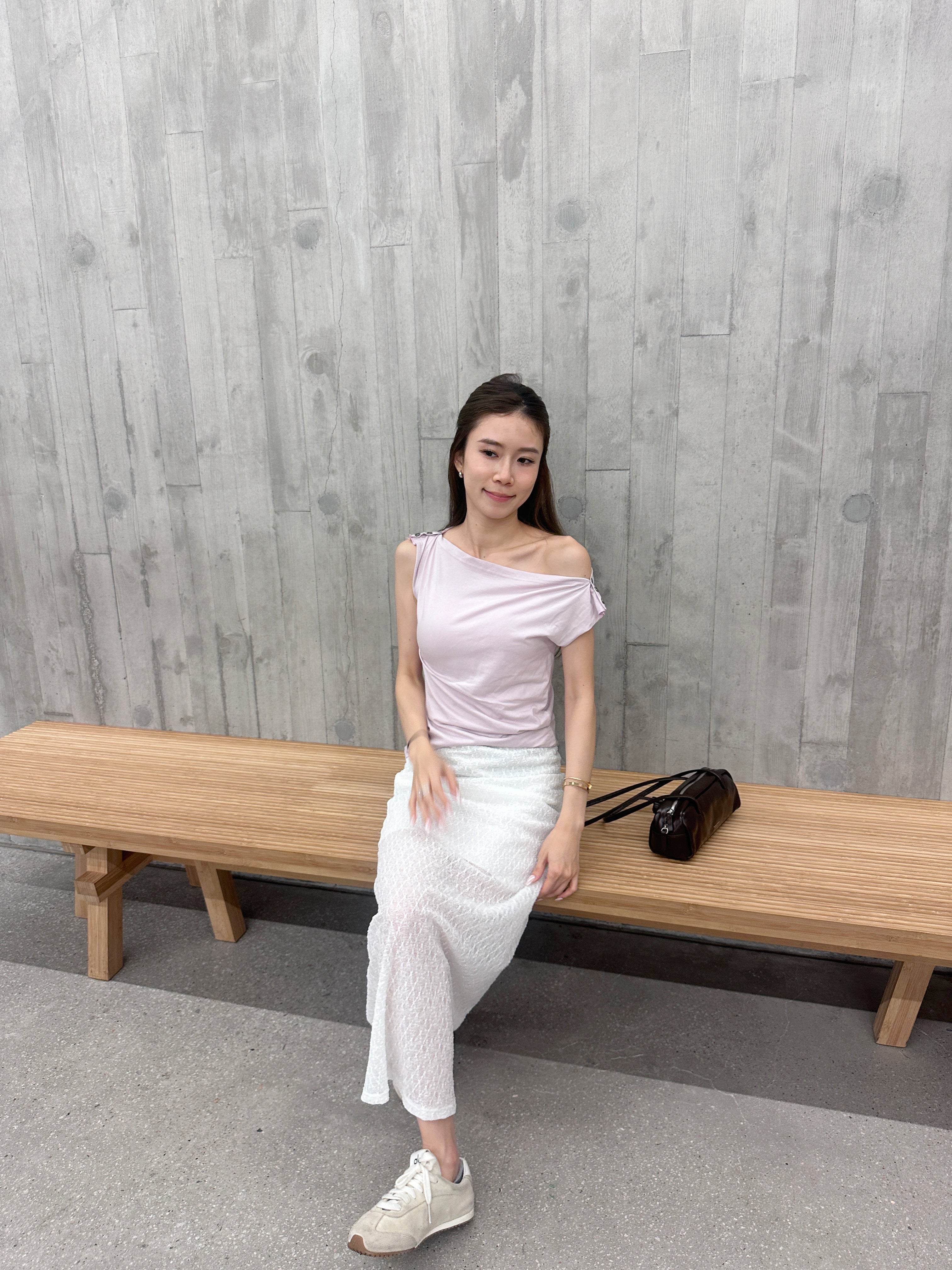 Button on Shoulder T Top