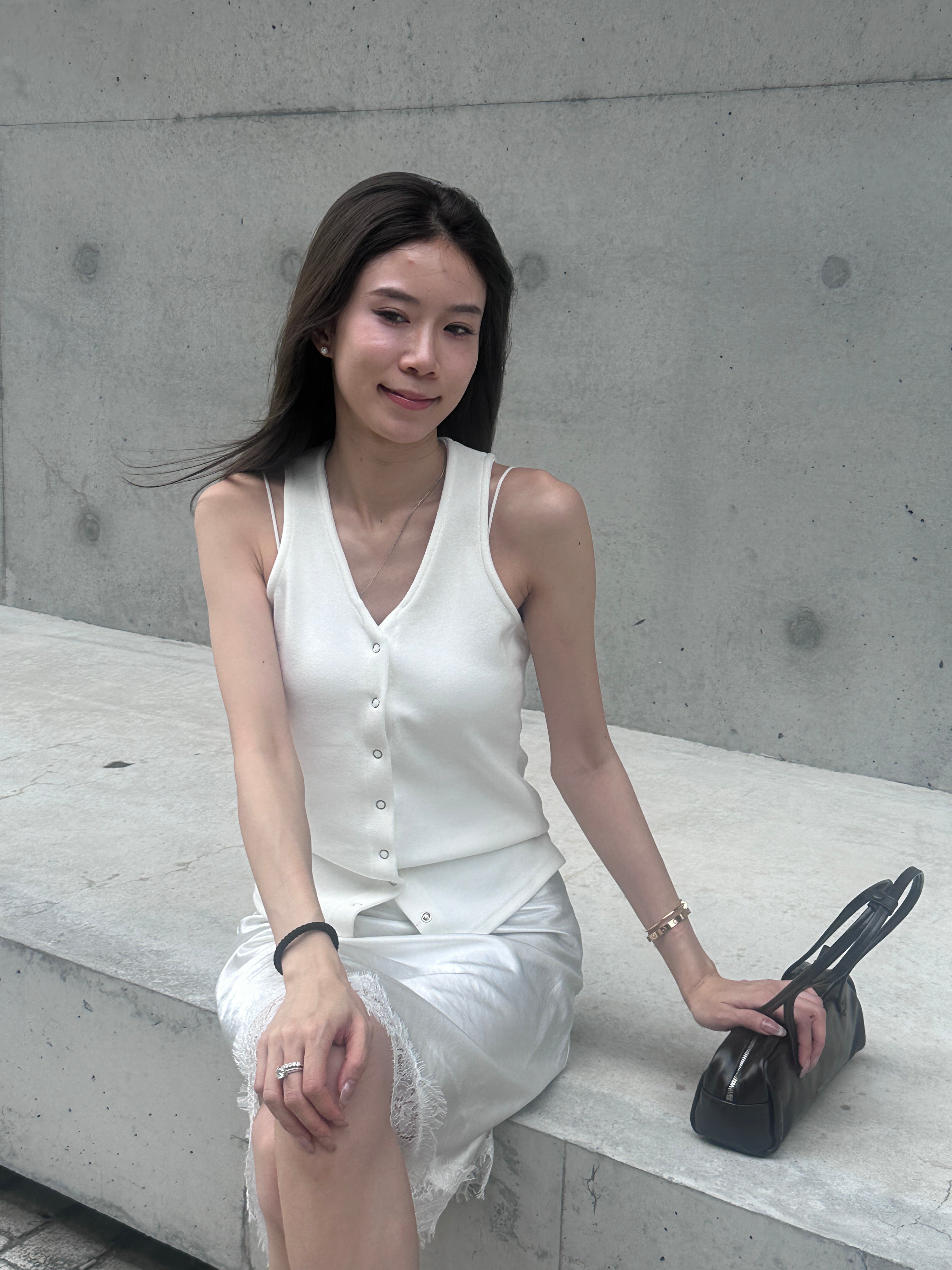 Cotton Button Tank Top