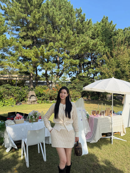 Rhombus Shape Jacket & Skirt