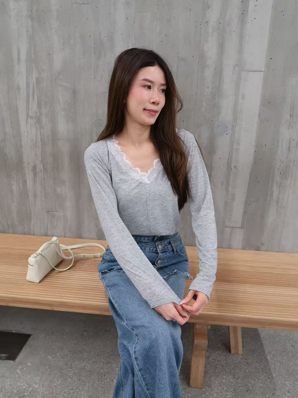Lace V Neck Top