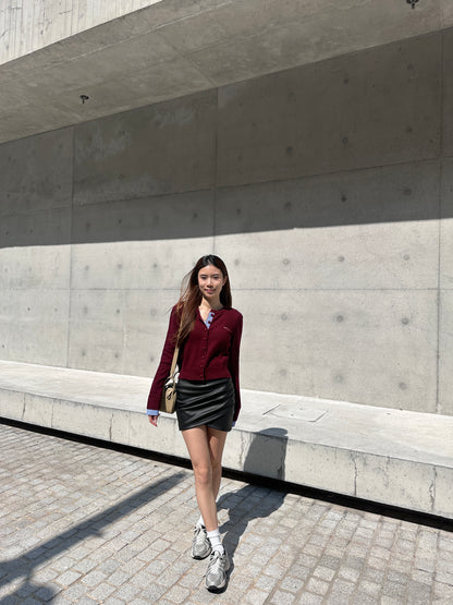 Mix Checked Wool Cardigan