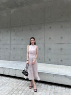 Holiday Tied Neck Maxi Dress