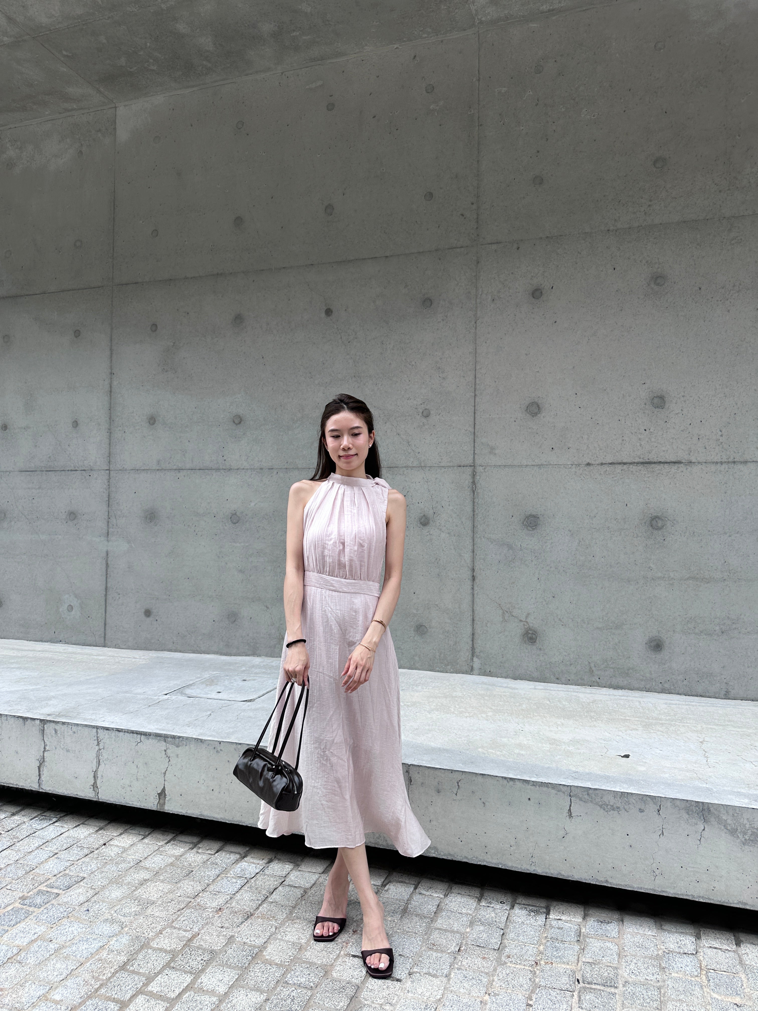 Holiday Tied Neck Maxi Dress