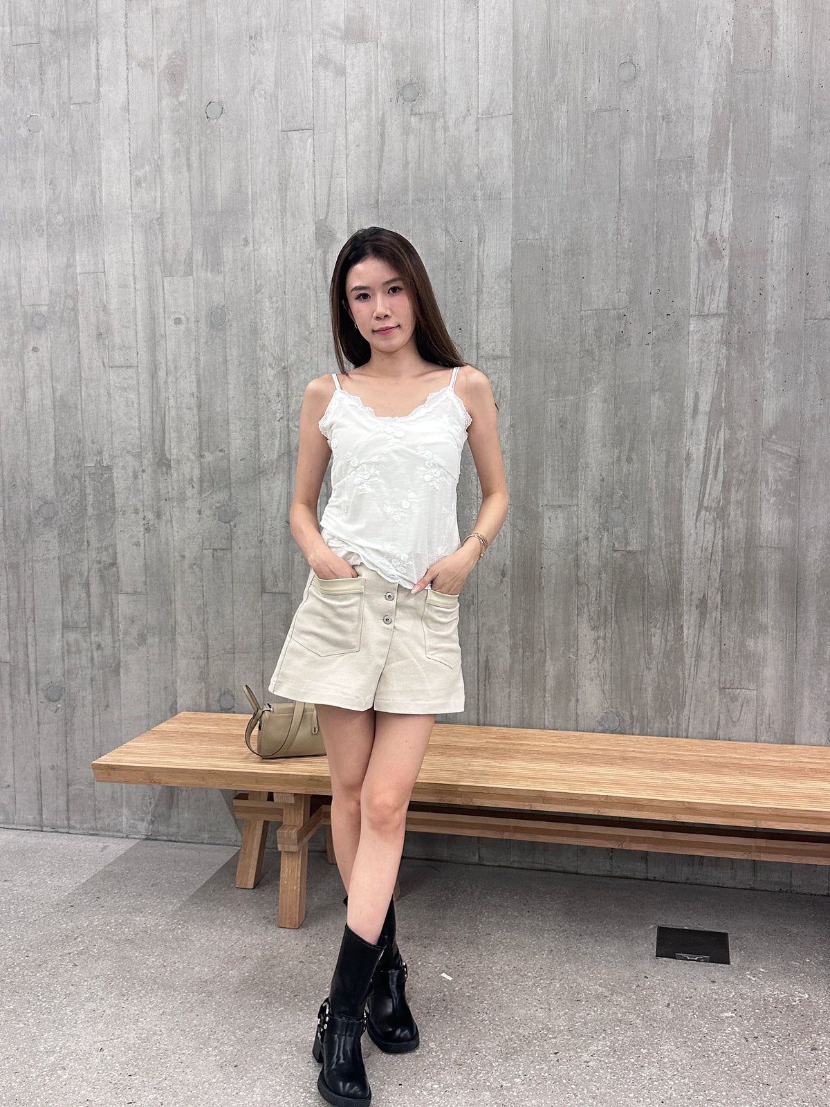 3D flower lace tank top