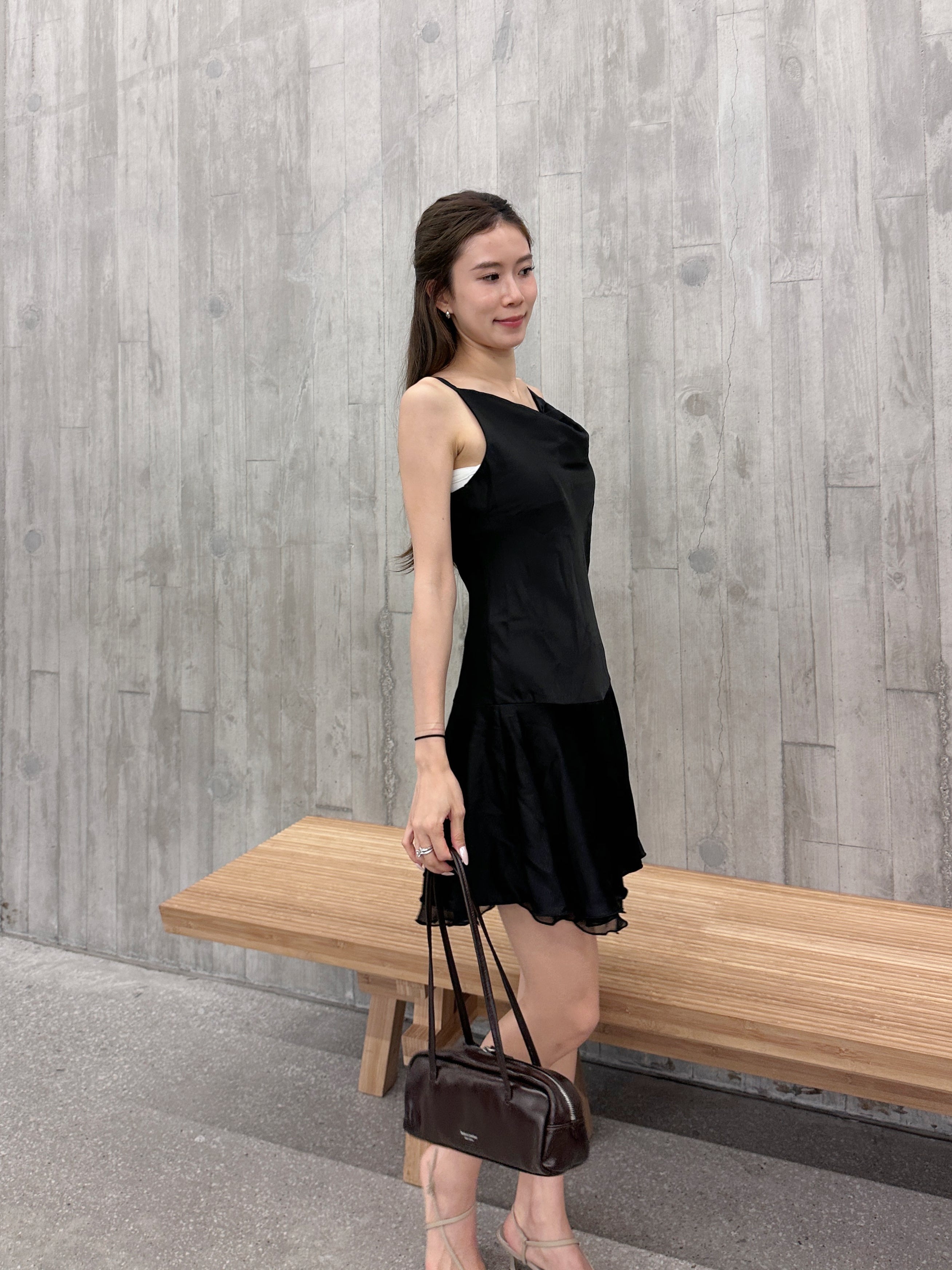 Silky Ruffles Mini Dress