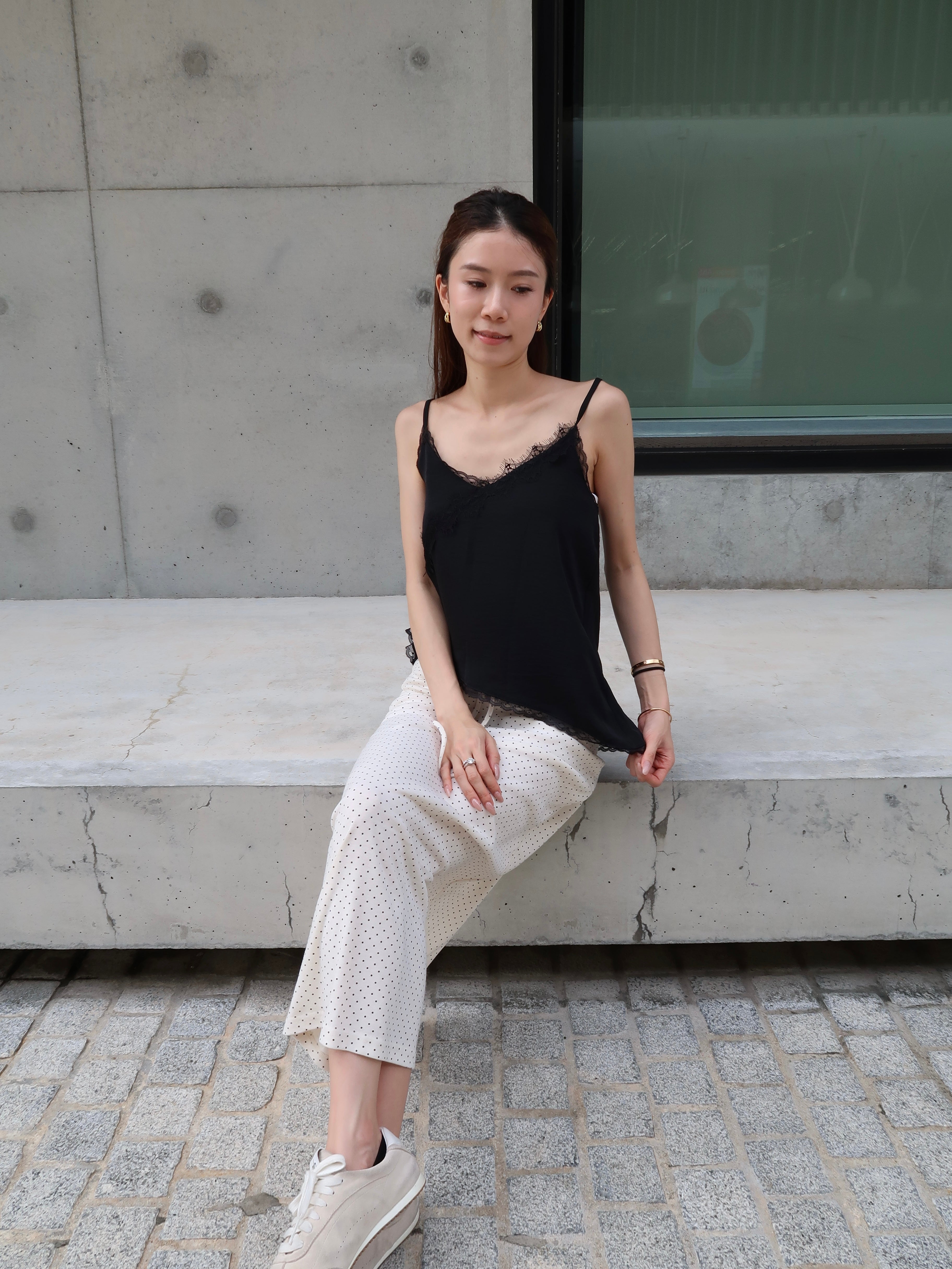 Lace Slide Cut Tank Top