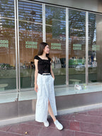 Linen Button In Maxi Skirt