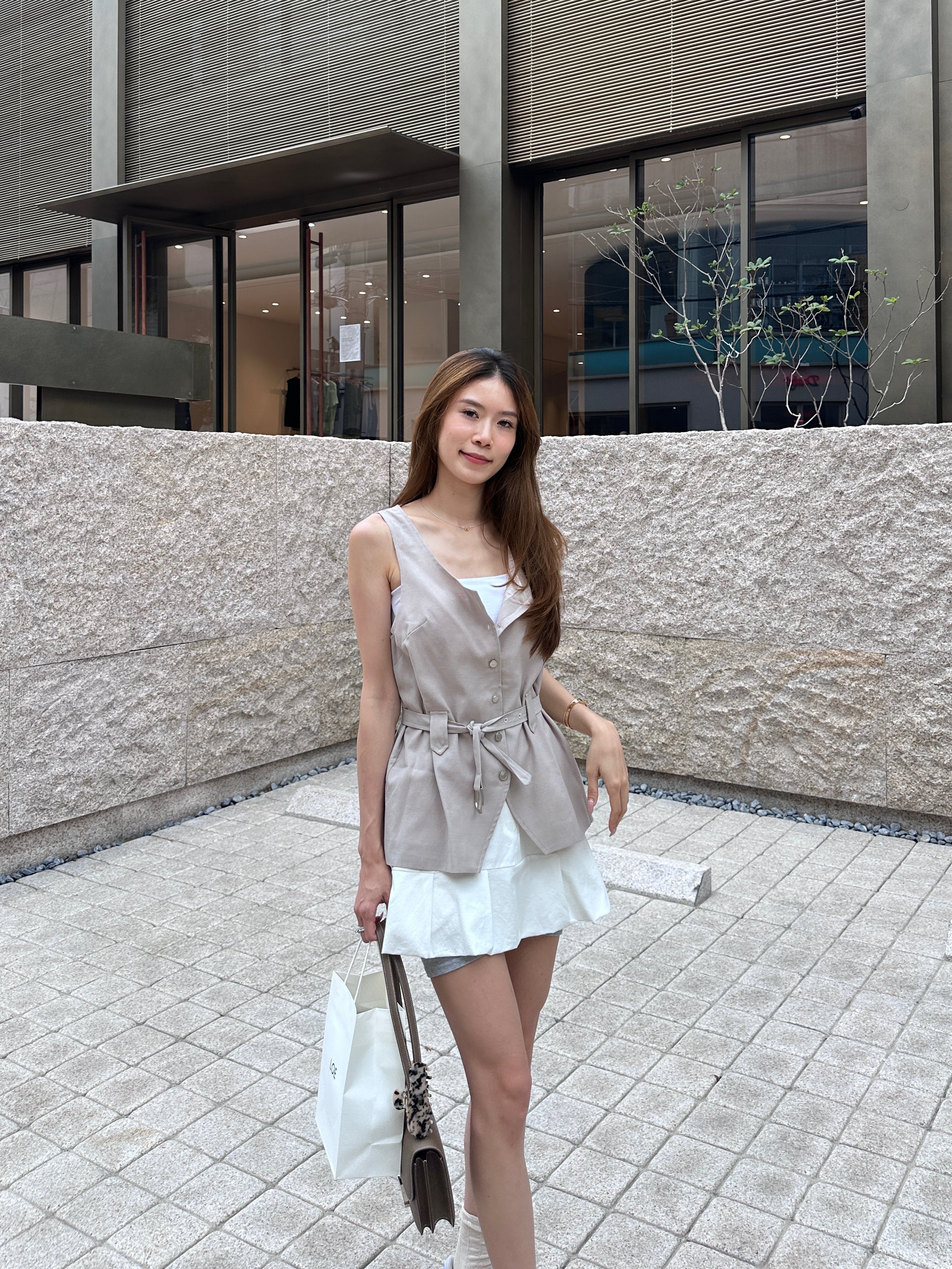 Blazer Like Chiffon Tank Top