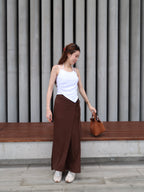 Tied on Side Cotton Maxi Skirt