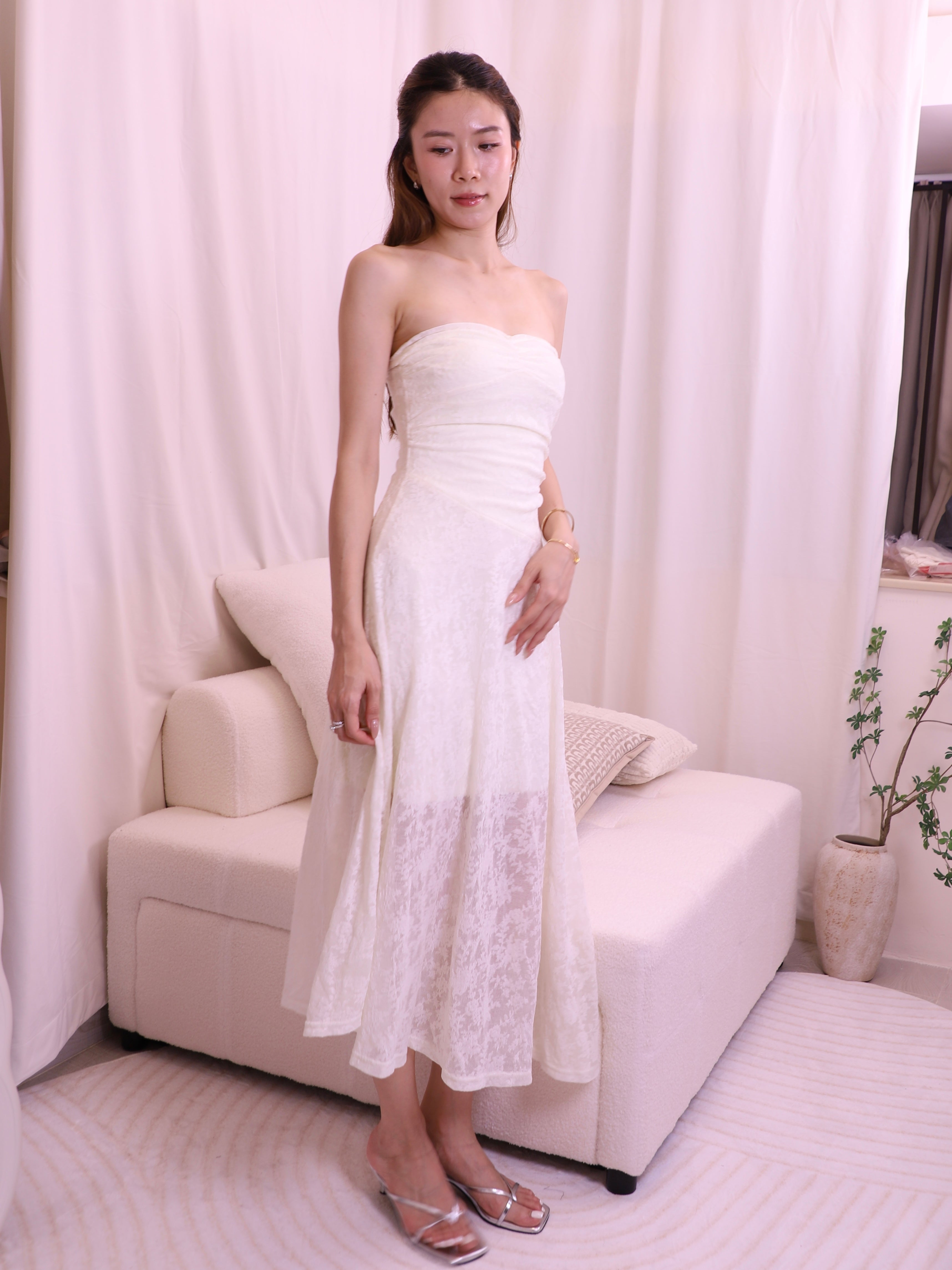 Off Shoulder Lace Maxi Dress