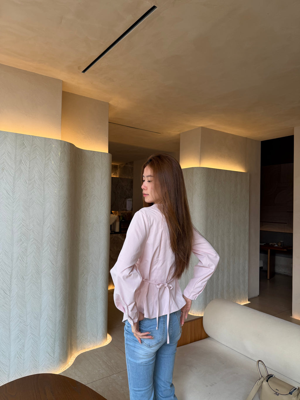 V neck Tied Shirt Top
