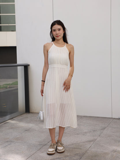 Crewneck Lace Maxi Dress