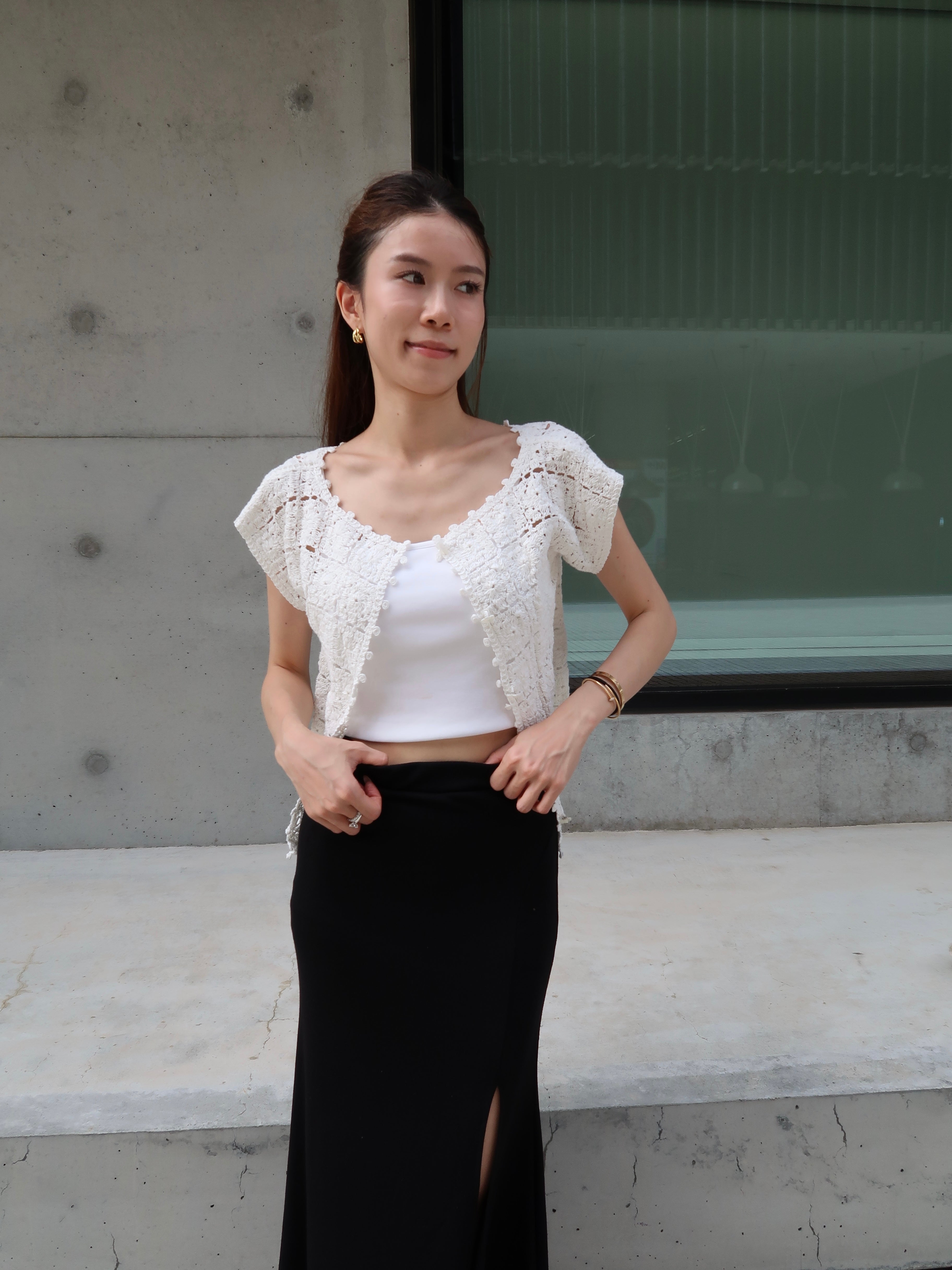 Flowery Knitted T Shirt