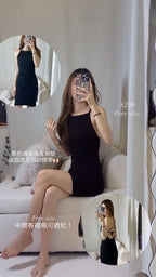 (ashchic made) Ribbon Back Mini Dress with pads