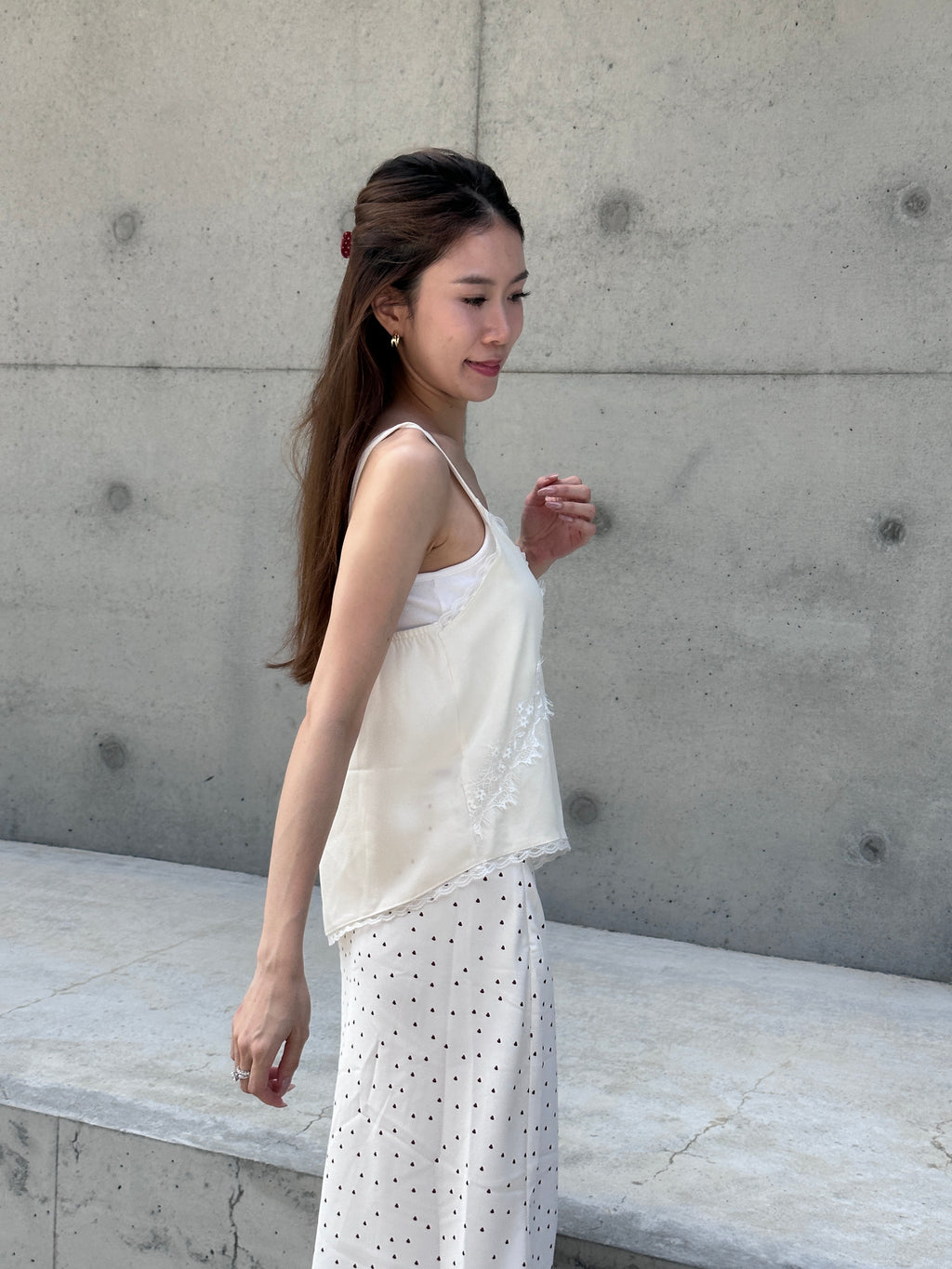 Lace Slide Cut Tank Top
