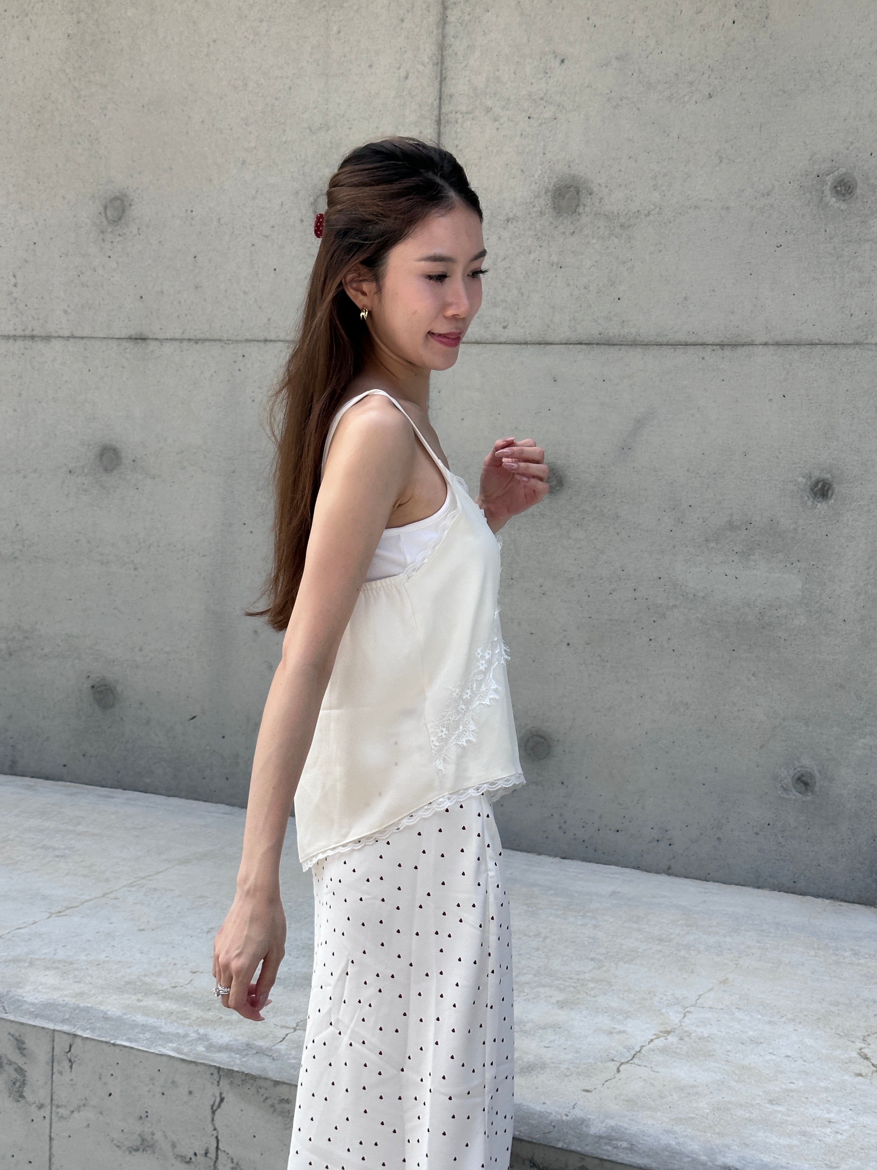 Lace Slide Cut Tank Top
