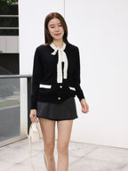 Tied Gold Button Wool Cardigan