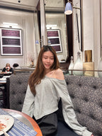 V Slide Cotton Sweater