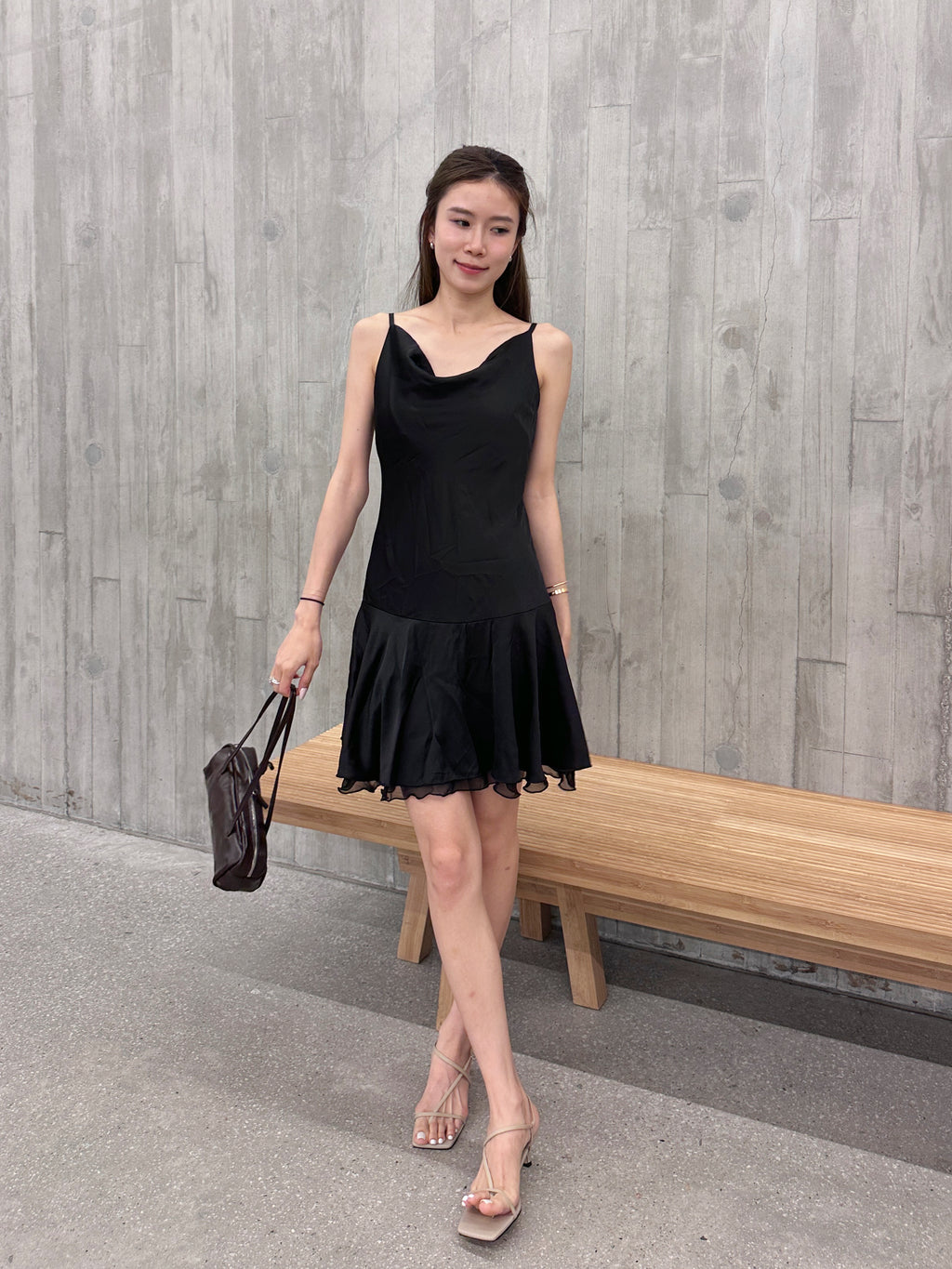 Silky Ruffles Mini Dress
