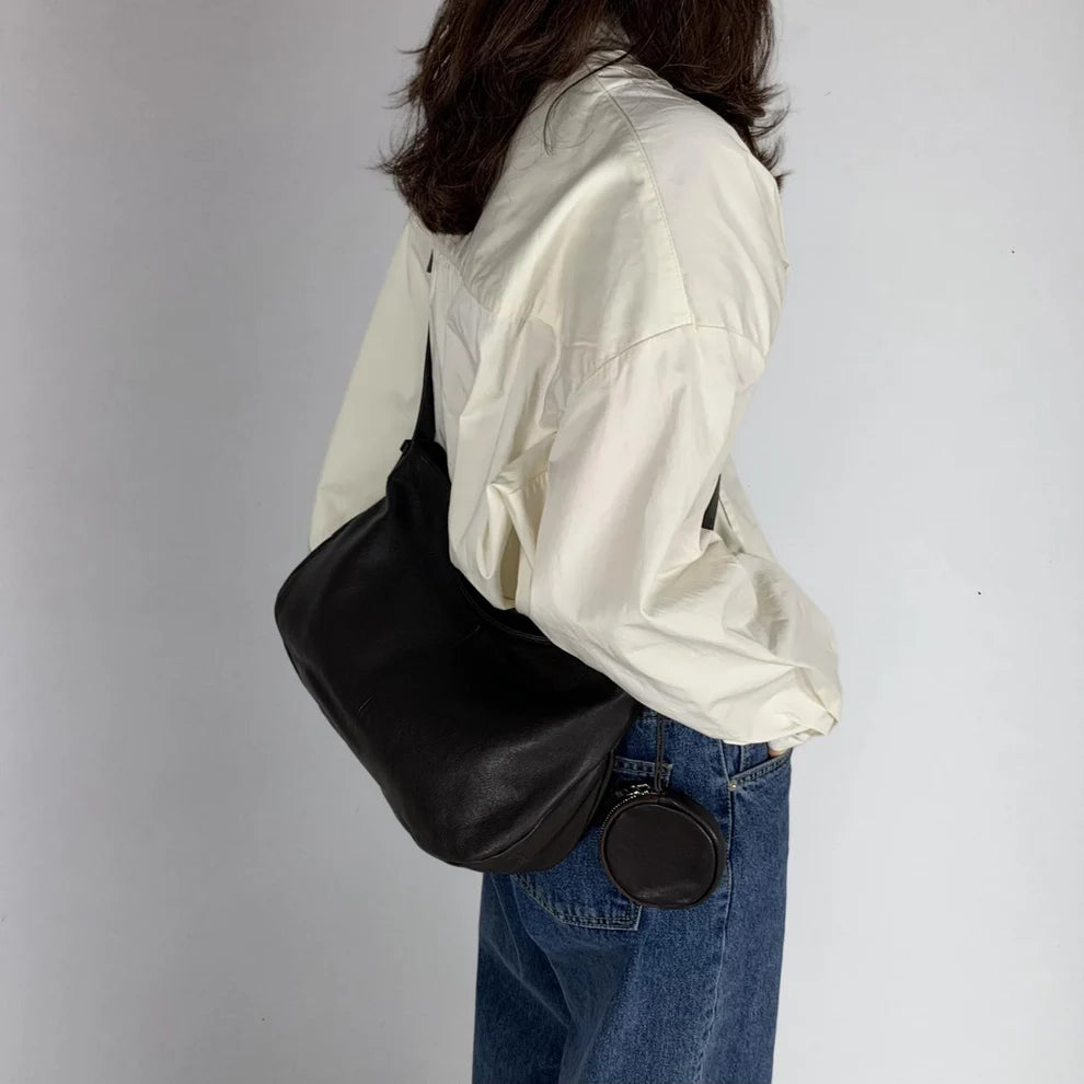 Real Leather Dumpling Bag