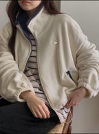 Zipped Up Fluffy Sweatshirt