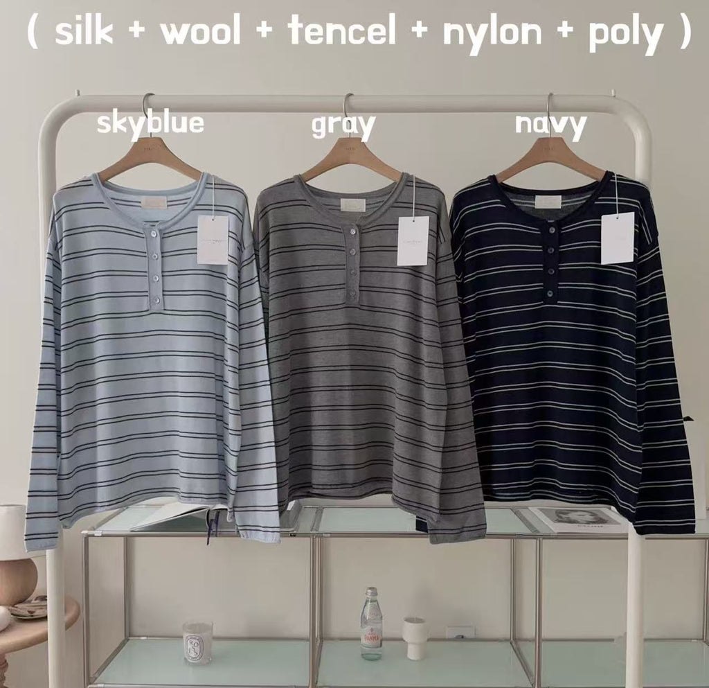 Stripe Button Top