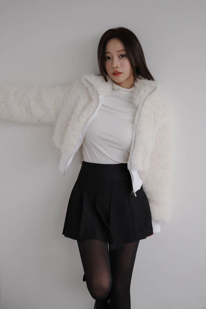 Fluffy Bear Cropped Jacket