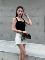 Ruffles Neck Cotton Tank Top