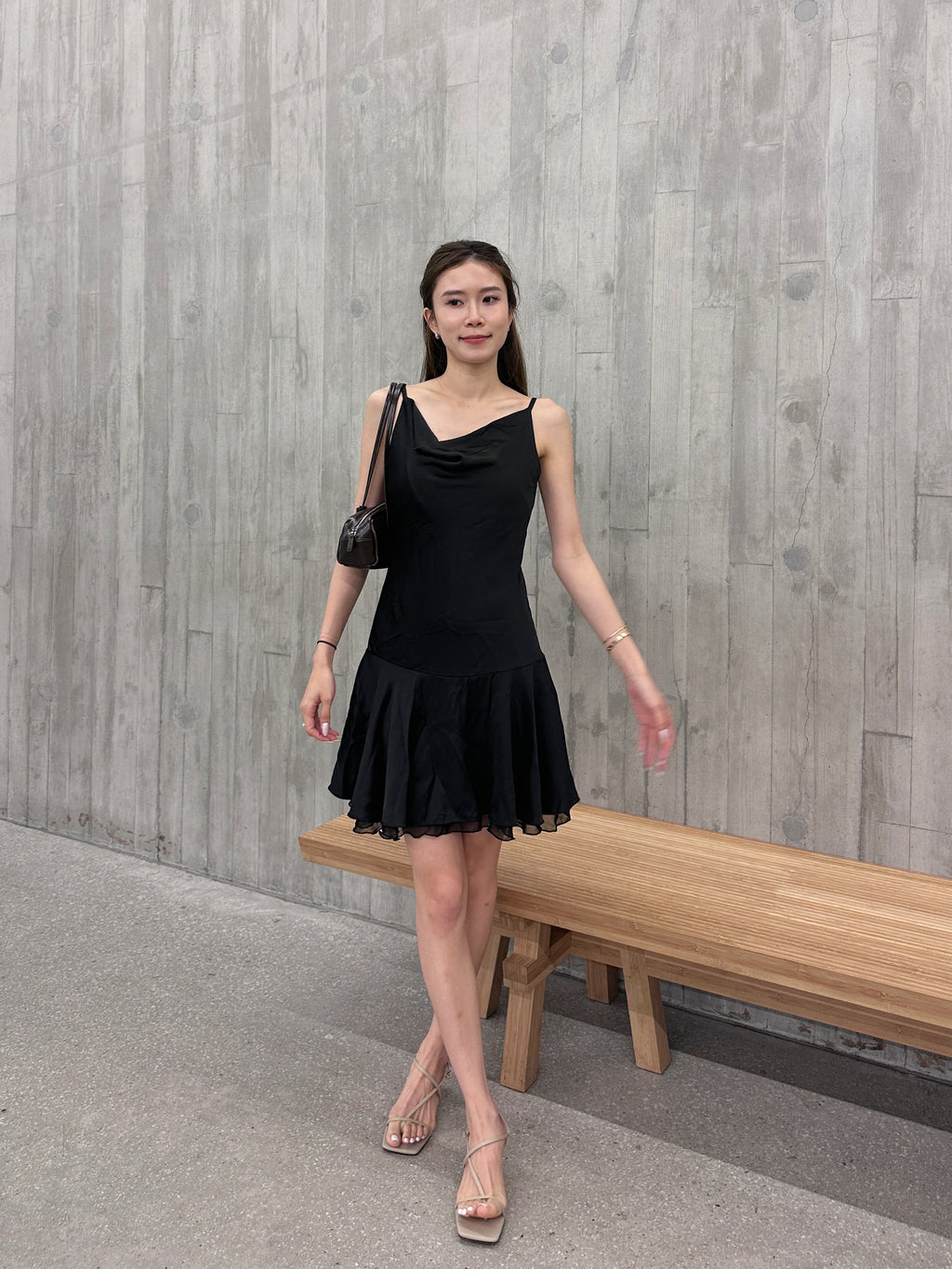 Silky Ruffles Mini Dress