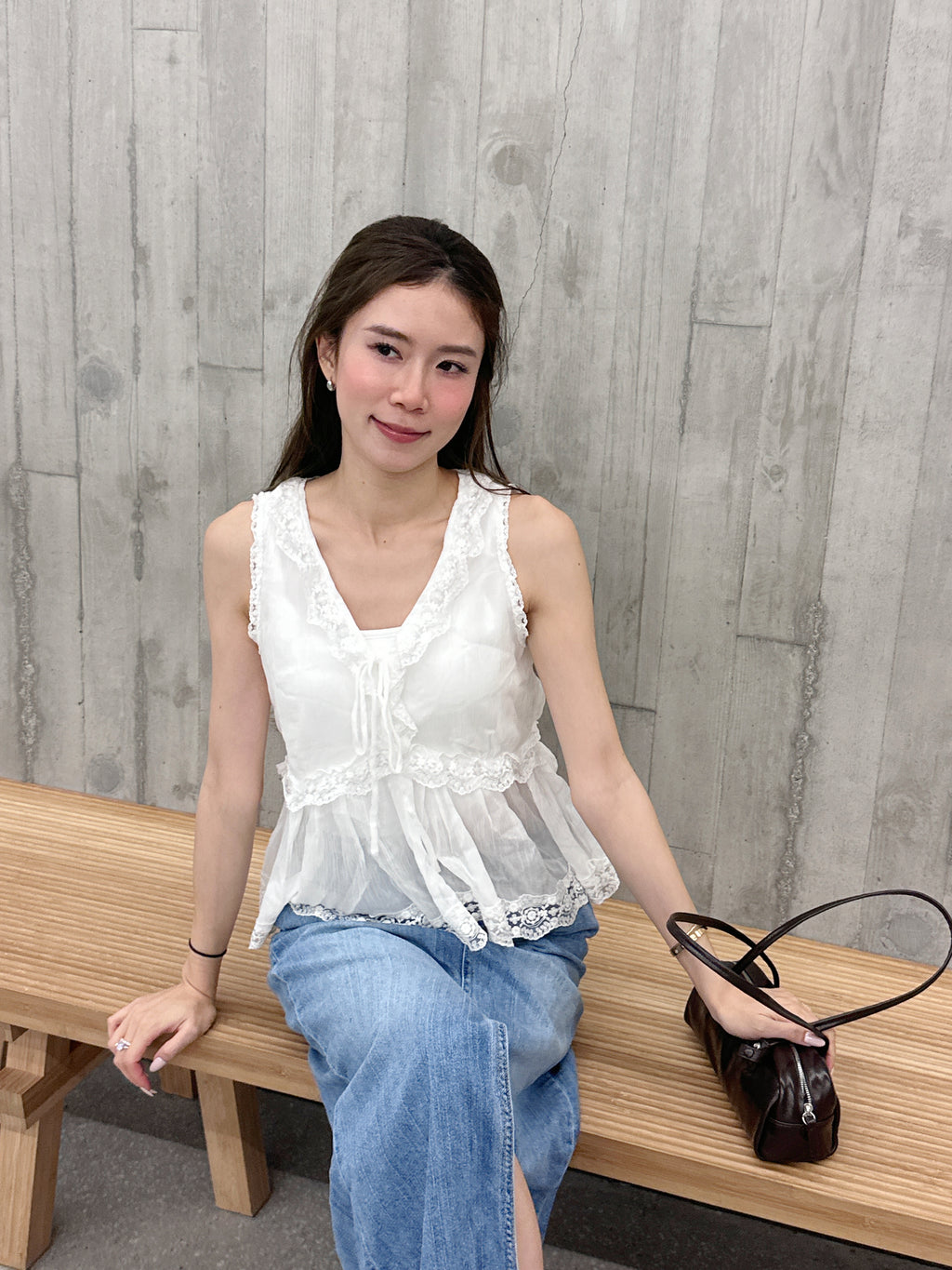 Whole Lace V Neck Tank Top