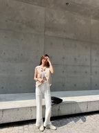 Lace Outlined Chiffon Vest