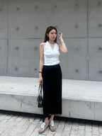 Striped See Through Maxi Skirt