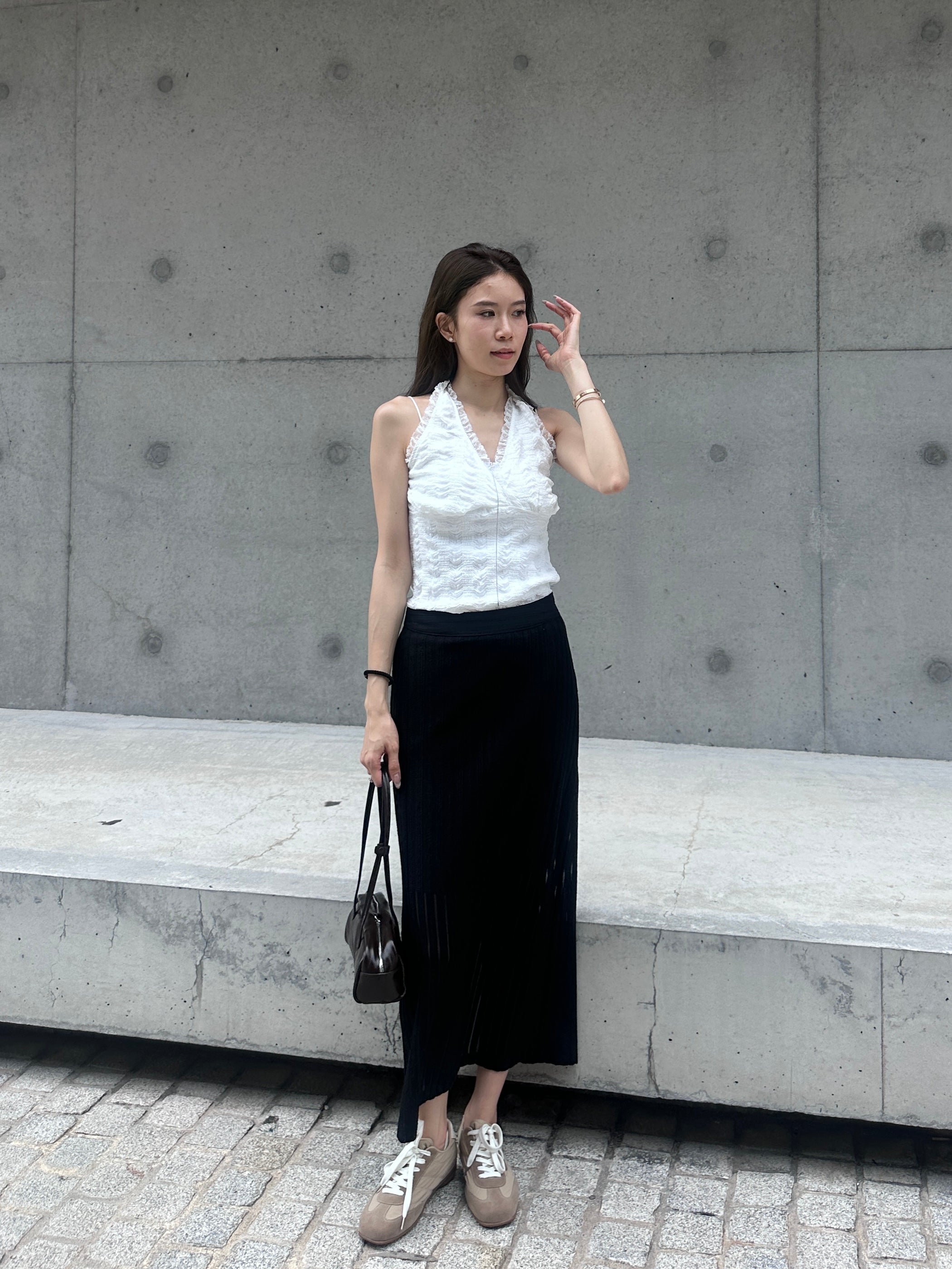 Striped See Through Maxi Skirt