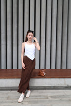 Tied on Side Cotton Maxi Skirt