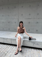 Cross Neck Chiffon Tank Top