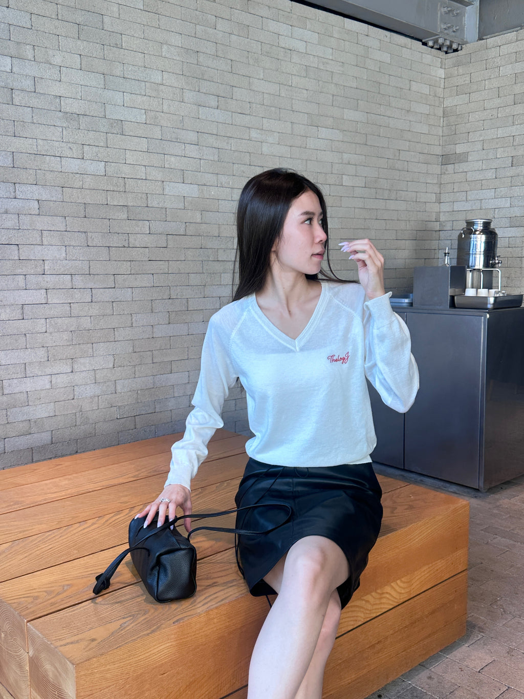 V neck Knitted Log Long Sleeves