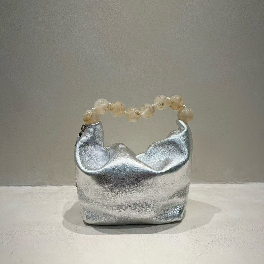 Pearl Rounded Real Leather Bag