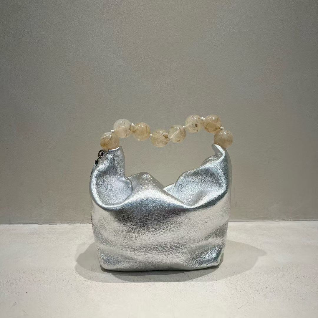 Pearl Rounded Real Leather Bag