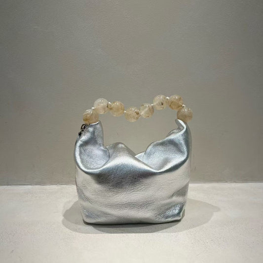 Pearl Rounded Real Leather Bag