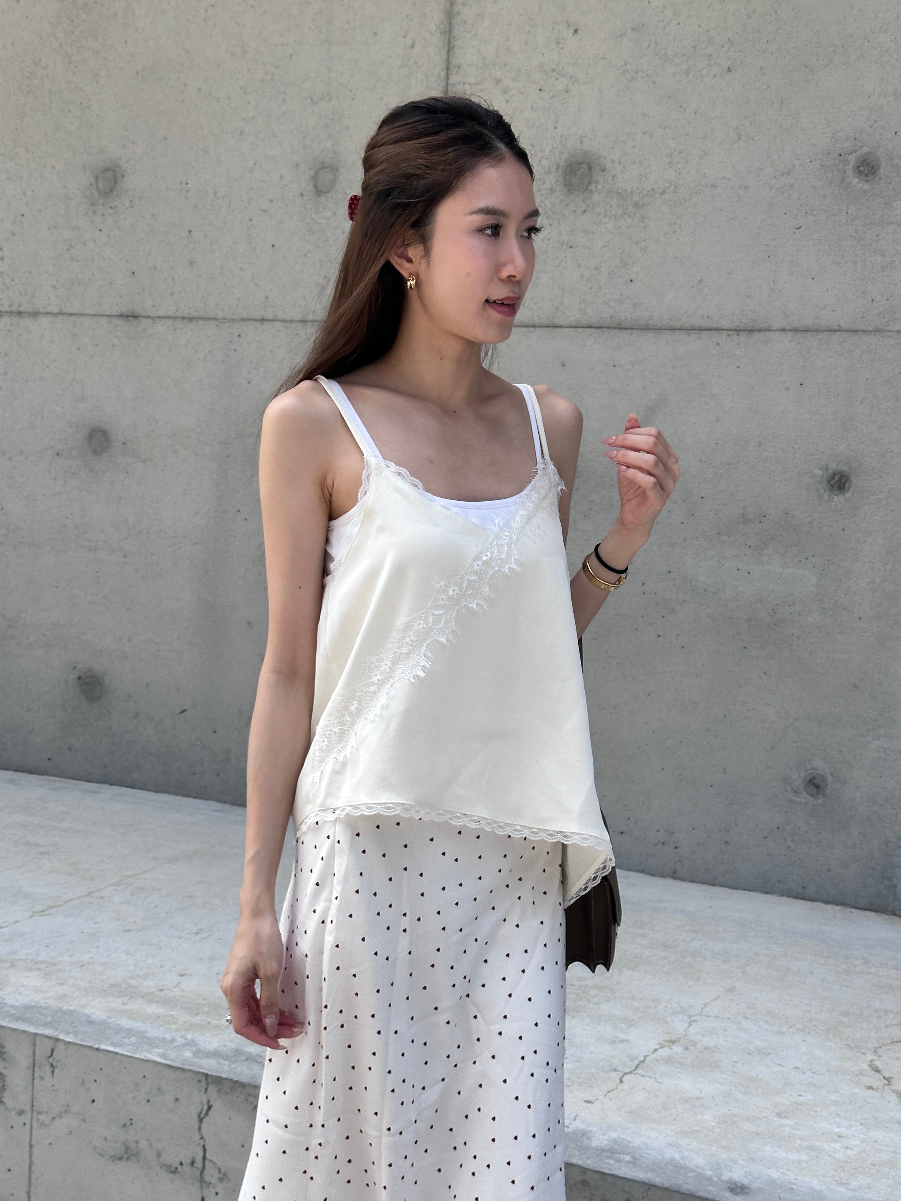 Lace Slide Cut Tank Top