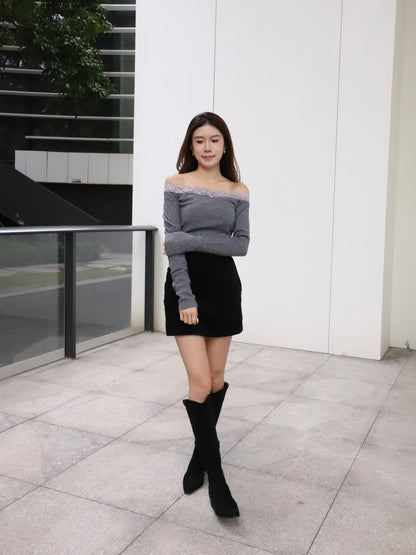 Lace Mix Off Shoulder Top