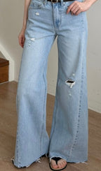 No. 437 Wide Legs Broken Denim Jeans