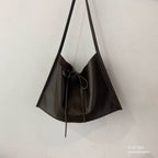 Real Leather Tied Ribbon Shoulder Bag