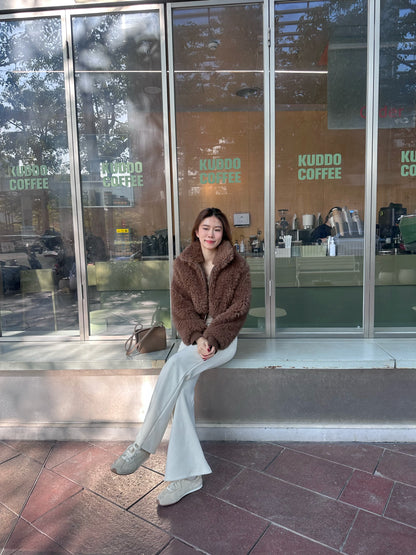 Fluffy Bear Cropped Jacket